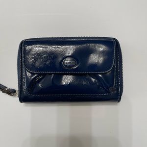 Coach Patent Leather Blue coin purse
